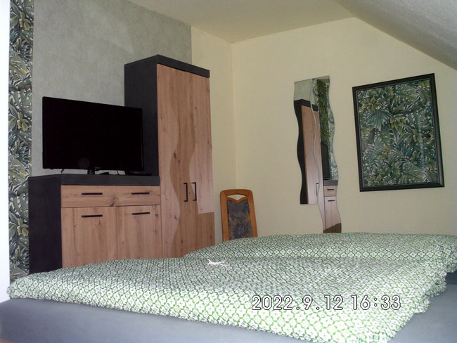 Schlafzimmer 2 mit Kommode/Kleiderschrank und Fernseher