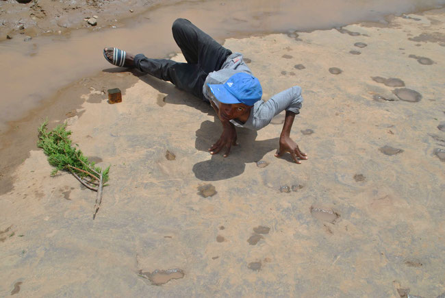 Leribe, Lesotho, Afrika, Dinosaurier, Fossile Fussabdrücke, Afrikaner, Reisen