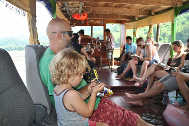 slowboat, Mekong, Laos