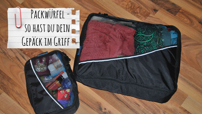 Packwürfel, Packtasche, Packing Cube, Reisebeutel, Gepäck, Rucksack, packen, Reisen, Backpacking