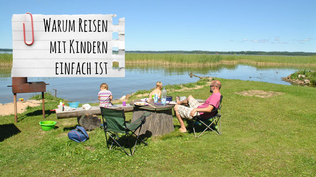 Familienreisen, Reisen mit Kindern, Lettland, See, Camping, Franzls On Tour, franzlsontour, Campingplatz