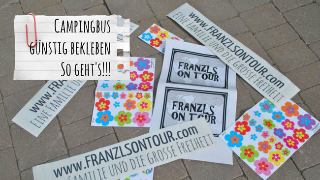 Campingbus, Bus, Auto bekleben, Campervan, Blumen, Flowerpower, Logo, Hippiebus, Weltreise, Camping, Franzls On Tour, franzlsontour, Familie