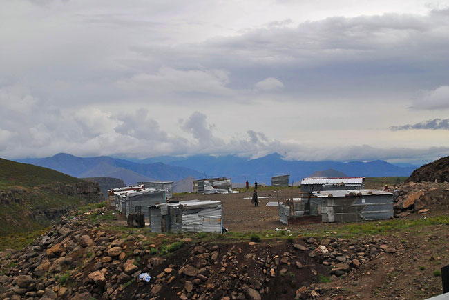 Lesotho, Berge, Wellblech, Hütten, Natur, Reise, Reisen, Afrika