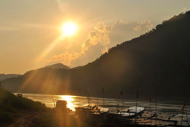 Mekong, Luang Prabang, Sonnenuntergang