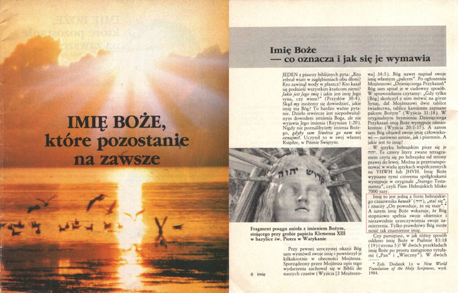 Imię Boże, które pozostanie na zawsze. Watchtower (Strażnica) Bible And Tract Society Of  New York, INC.