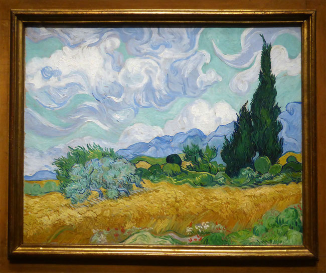 A Wheatfield, with Cypresses 