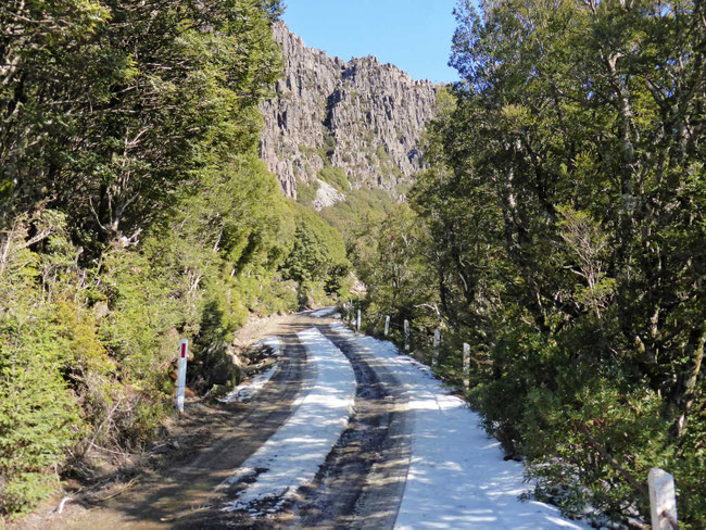  Snow on the road up Mount Barrow