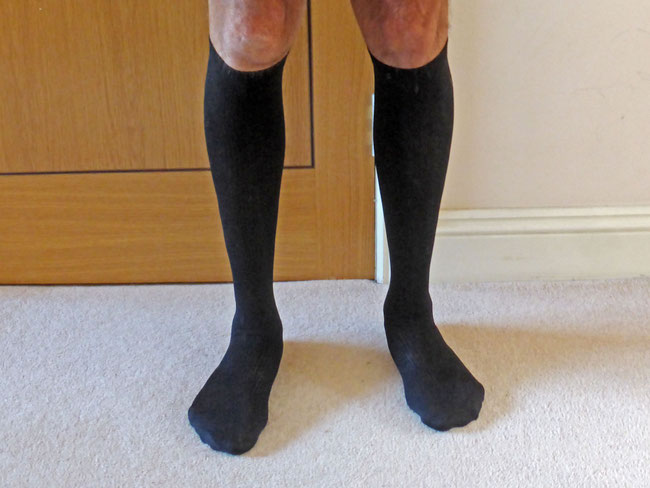 With flight socks
