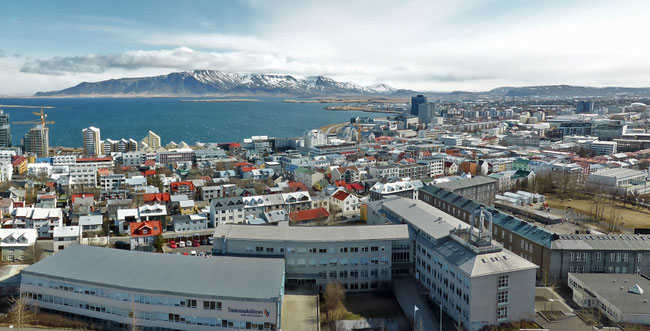 The view north-east from Hallgrimskirkja church tower
