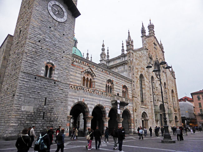 The cathedral and the Broletto in Como, Italy