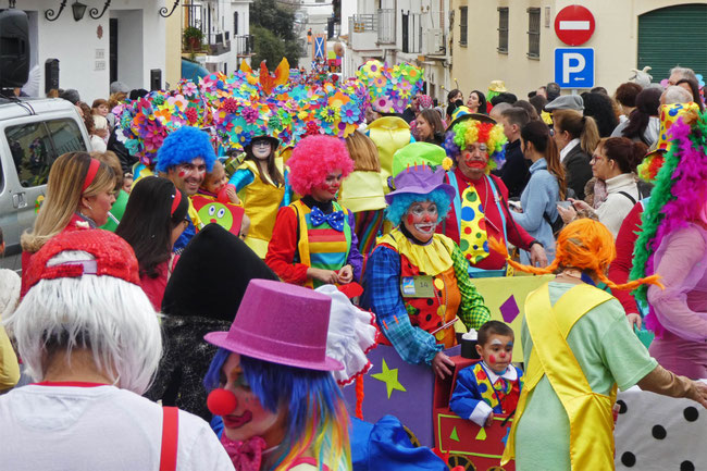 Colourful people in the carnival parade