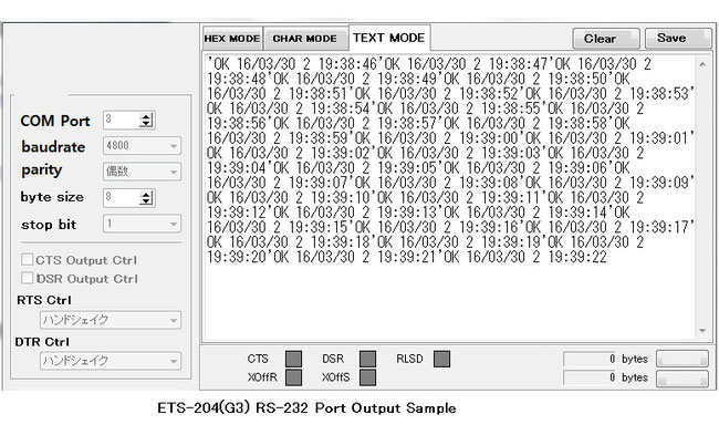 GPS/GLONASS NTP TimeServer  ETS-204(G3) RS-232 Output Sample pic.