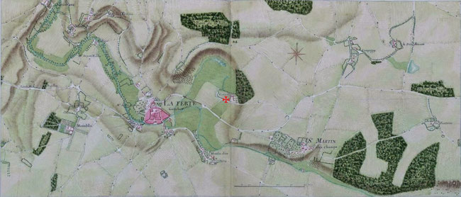Emplacement de la chapelle de la Ferté-Gaucher - Atlas de Trudaine 1745 - 1780