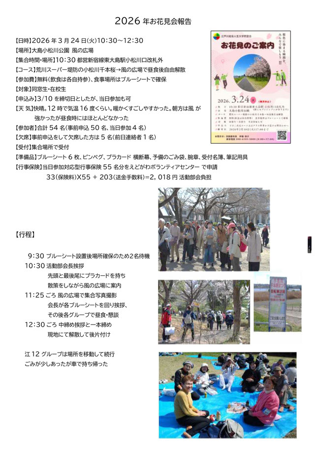 お花見報告書