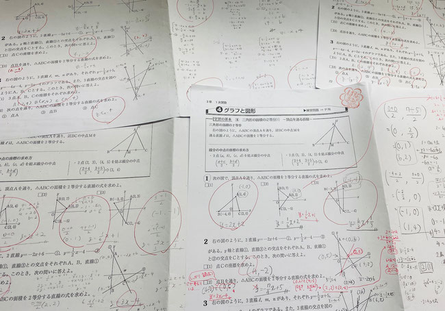 春期講習で使用している『数学・グラフと図形』のプリント公開