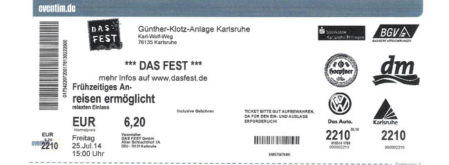 Nr.156 - 25.07.2014 - Das Fest (Stereodrama, Fire On Dawson, Judith Holofernes, Madsen, Patrice) - Günther-Klotz-Anlage, Karlsruhe