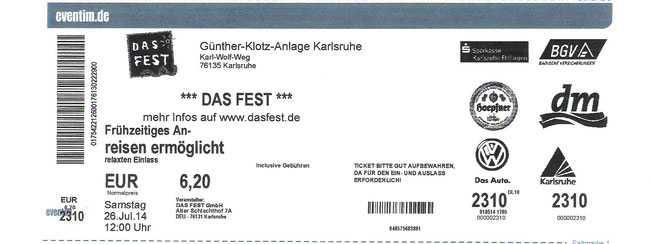 Nr.157 - 26.07.2014 - Das Fest (Nicolas Sturm, The Computers, Wirtz, Frank Turner, The BossHoss) - Günther-Klotz-Anlage, Karlsruhe