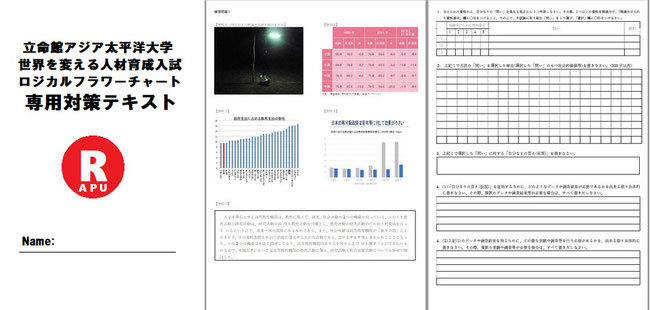 立命館アジア, 総合型選抜, ロジカルフラワーチャート, 対策問題集,