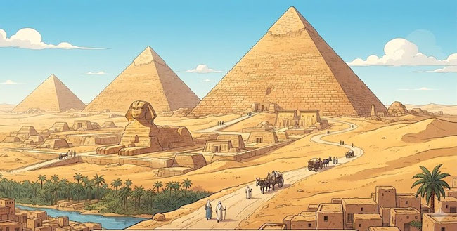 pyramides-egypte-dictee-vue-générale
