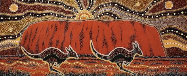 peinture-aborigene-australie-dictee-cm1-kangourou