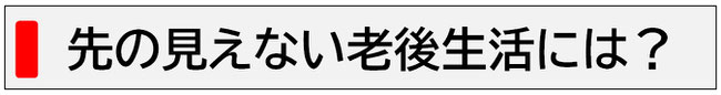 先の見えない老後生活には