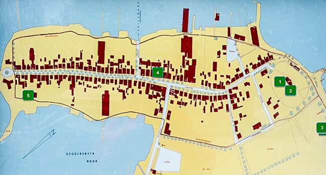 Bild: Der Stadtplan von Arnis an der Schlei in Schleswig Holstein