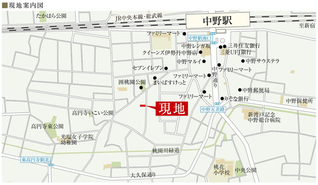 パルゼ中野三丁目周辺の案内図