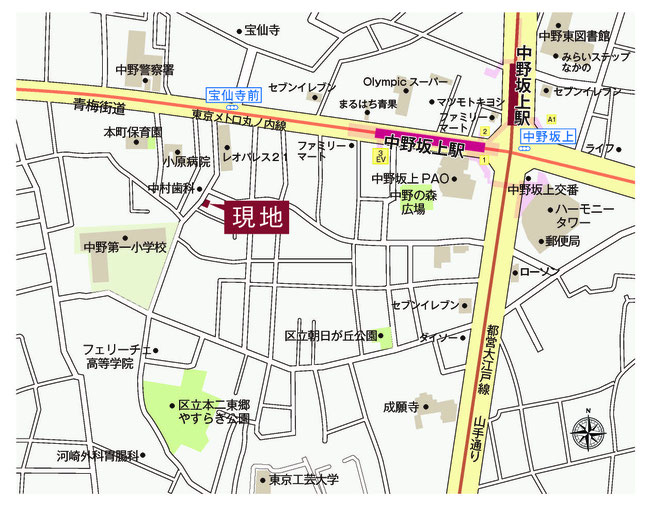 パルゼ中野坂上のアクセスマップ