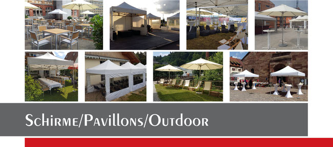 Jansen Event Mietmöbel - Sonnenschirme Pavillons Outdoor mieten