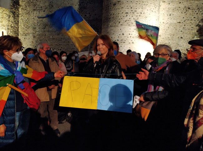 Catania 26/3/2022- Manifestazione per la PACe in Ucraina- Una giovane ucraina