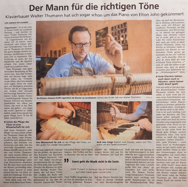 Bericht im Münchner Merkur, 15.10.2020