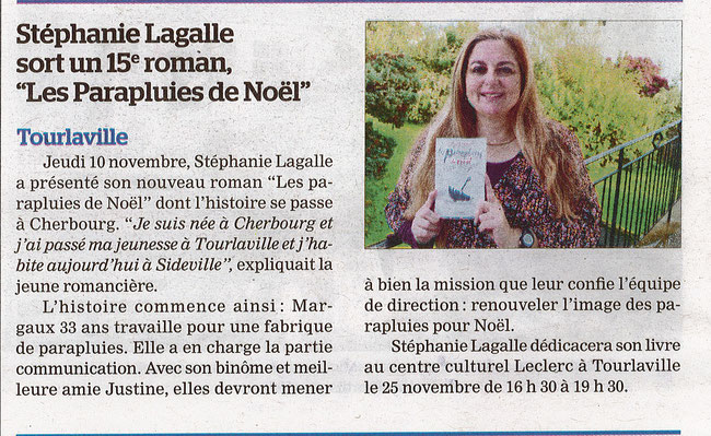Stéphanie Lagalle "Les Parapluies de Noël" article de presse