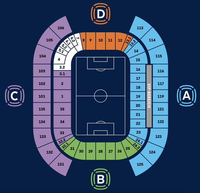 Stadionplan Blockplan Sitzplan Red Bull Arena Leipzig 2026 / 2027
