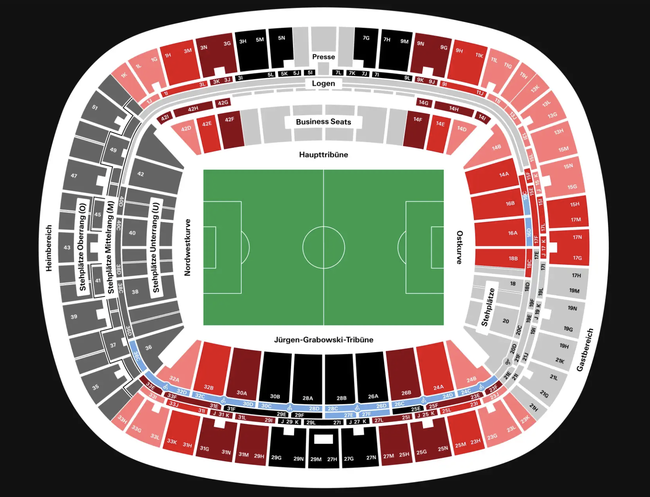 Stadionplan Sitzplan Blockplan Deutsche Bank Park Stadion Eintracht Frankfurt