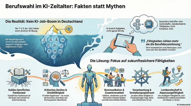 Infografik KI und Berufswahl - eine Orientierung für junge Leute (c) DM