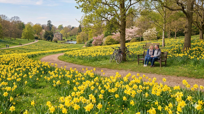 Parklandschaft im Frühling auf dem NAIS Internettreff a, 18. April 2026