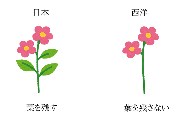 日本と西洋の生け花の違い