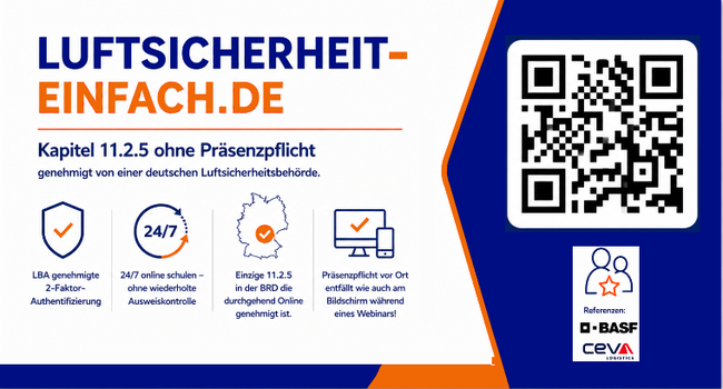 Online-Luftsicherheitsschulungen mit 2FA | LBA-genehmigt