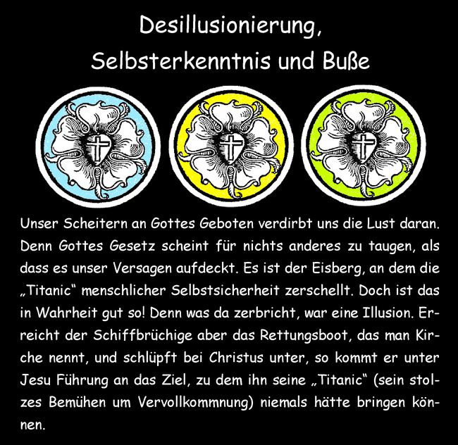 Desillusionierung, Selbsterkenntnis und Buße