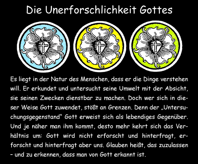 Die Unerforschlichkeit Gottes