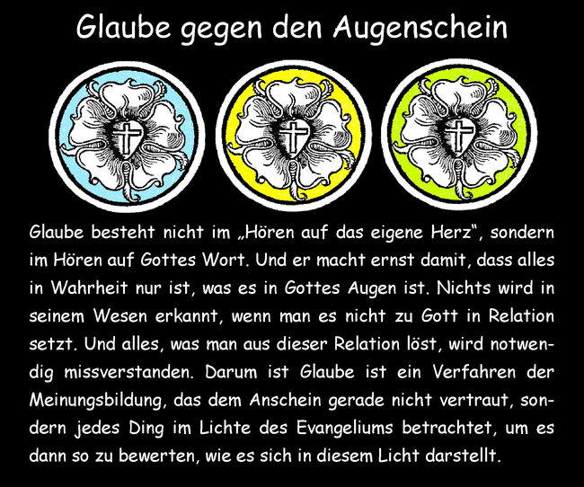 Glaube gegen den Augenschein