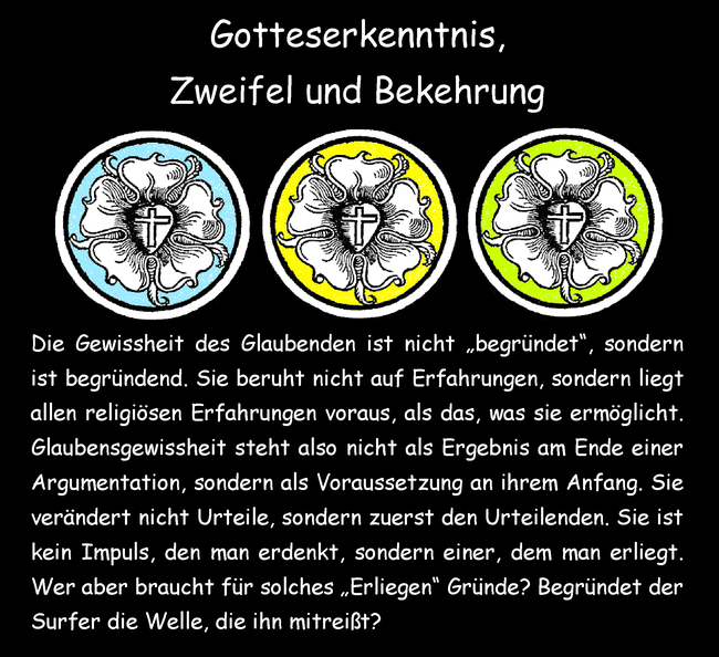 Gotteserkenntnis, Zweifel und Bekehrung