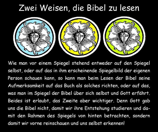 Zwei Weisen, die Bibel zu lesen