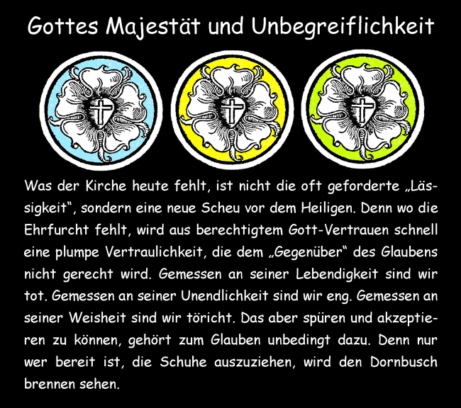 Gottes Majestät und Unbegreiflichkeit