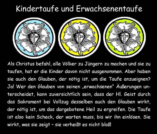 Kindertaufe und Erwachsenentaufe