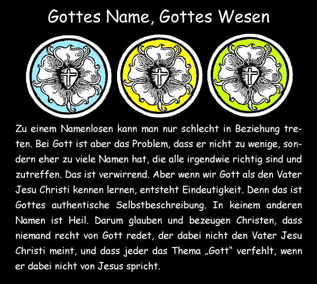 Gottes Name, Gottes Wesen
