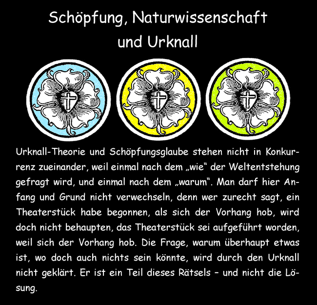 Schöpfung, Naturwissenschaft und Urknall