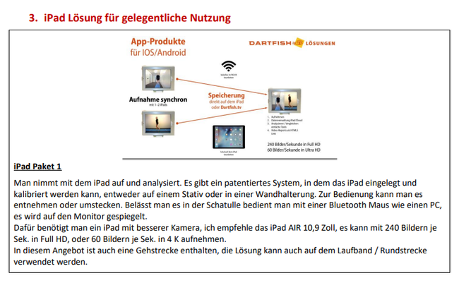 Dartfish iPad Lösung für gelegentliche Analysen