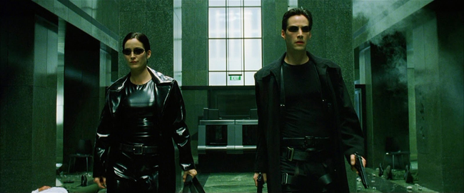 Carrie-Anne Moss & Keanu Reeves in The Matrix