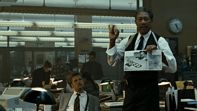 Brad Pitt & Morgan Freeman in Seven